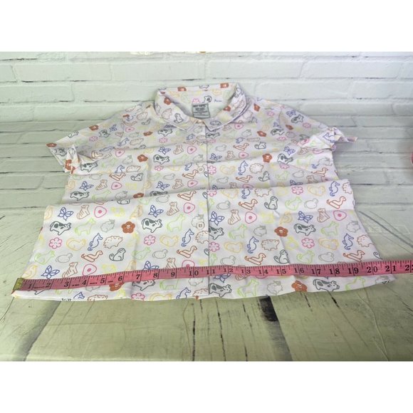 Fruits Basket Icons All Over Print Woven Top Button Up Womens Juniors Size M - Picture 10 of 12